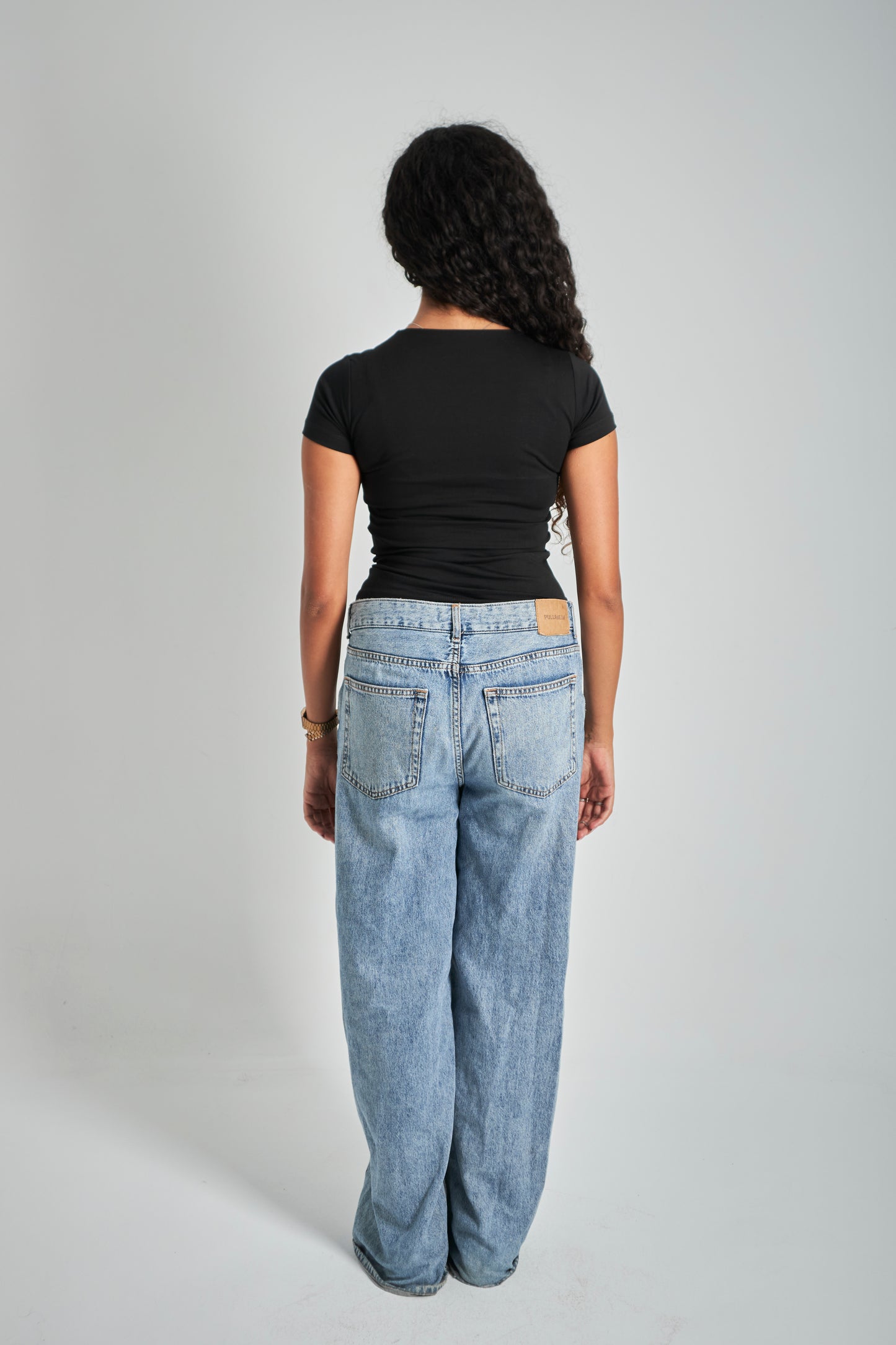 Black Round Neck Basic Top - Double Layered -
