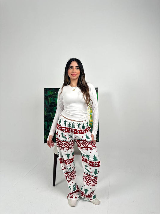 White Chrithsmas Pants